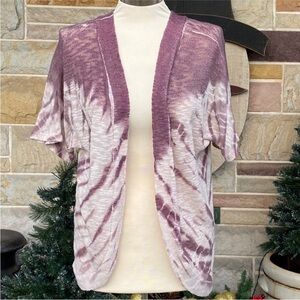 Rue21 Tie Dye Lace Back Short‎ Sleeve Cardigan Sweater